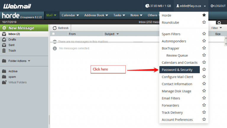 EMAIL HELP: CHANGE YOUR PASSWORD
